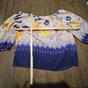 Fei size large boho spring wide neck blouse